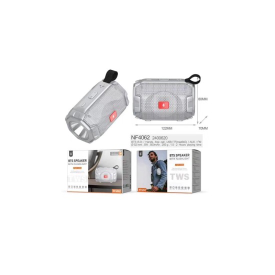COLUNA BTS PORTÁTIL NF4062 ONE PLUS 5.0 VERSÃO PRATA COLUNA BTS PORTÁTIL NF4062 ONE PLUS 5.0 VERSÃO PRATA